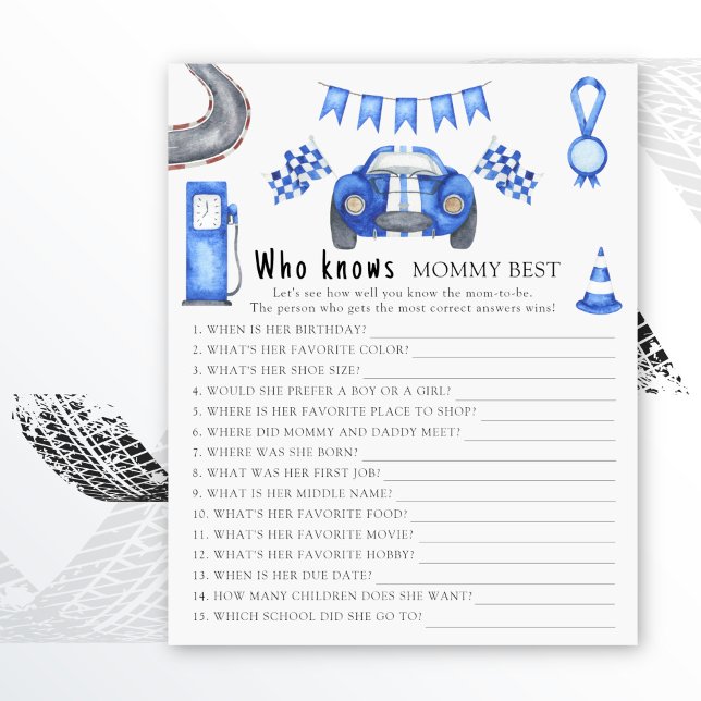 Watercolor Rennwagen - Wer kennt Mami am besten? (Von Creator hochgeladen)