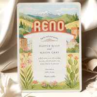 Watercolor RENO Nevada Bergblick Hochzeit