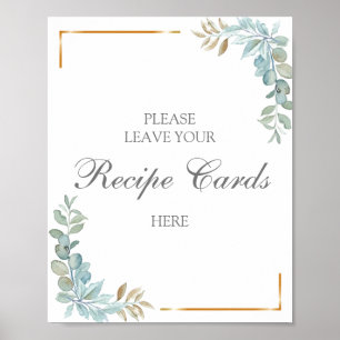 Watercolor-Rezeptkarten-Poster-Schild Poster
