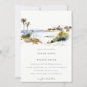 Watercolor Rhode Island United Staaten Wedding Einladung