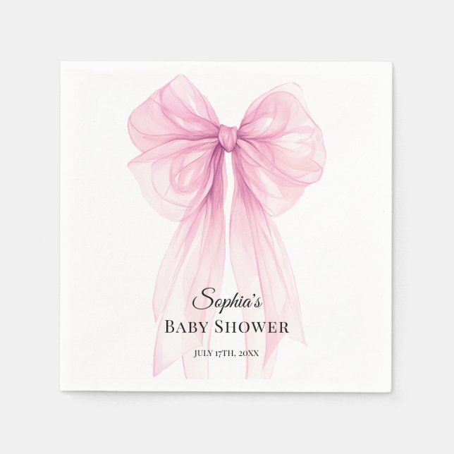 Watercolor Ribbon Coquette Party Tableware Serviette (Vorderseite)