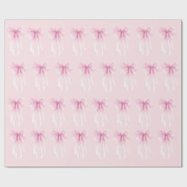 Watercolor Ribbon & Heart Coquette Gift Wrap Geschenkpapier