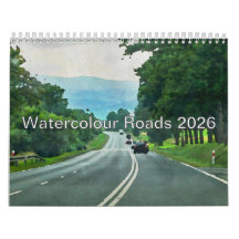 Watercolor Roads Calendar USA Urlaub & Christlich