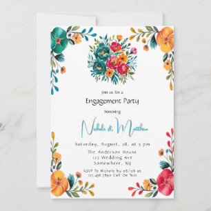 Watercolor Romance Engagement Party Einladung