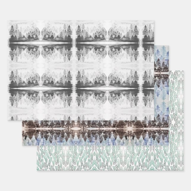 Watercolor Rorschach Effekt Wrapping Paper Geschenkpapier Set (Set)