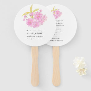 Watercolor rosa Blüte Hochzeitskalender Fans Fächer