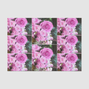 Watercolor-rosa Rosen-Gartennelken-Baby-Atem Seidenpapier