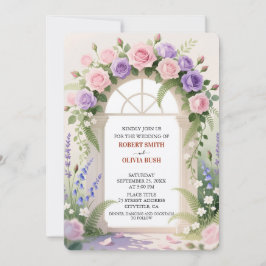 Watercolor Rose Arch Fairytale Wedding Invitation Einladung