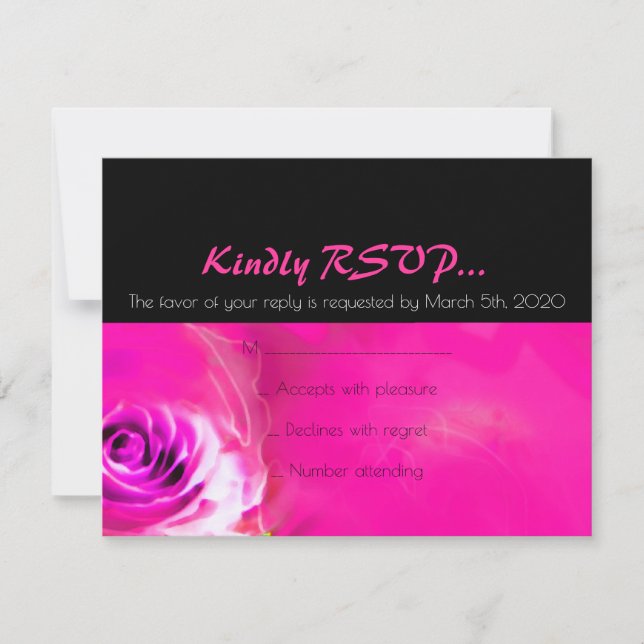WATERCOLOR ROSE NEON Bat Mitzvah RSVP Card Karte (Vorderseite)