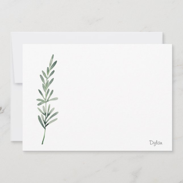 Watercolor Rosemary Mitteilungskarte (Vorderseite)