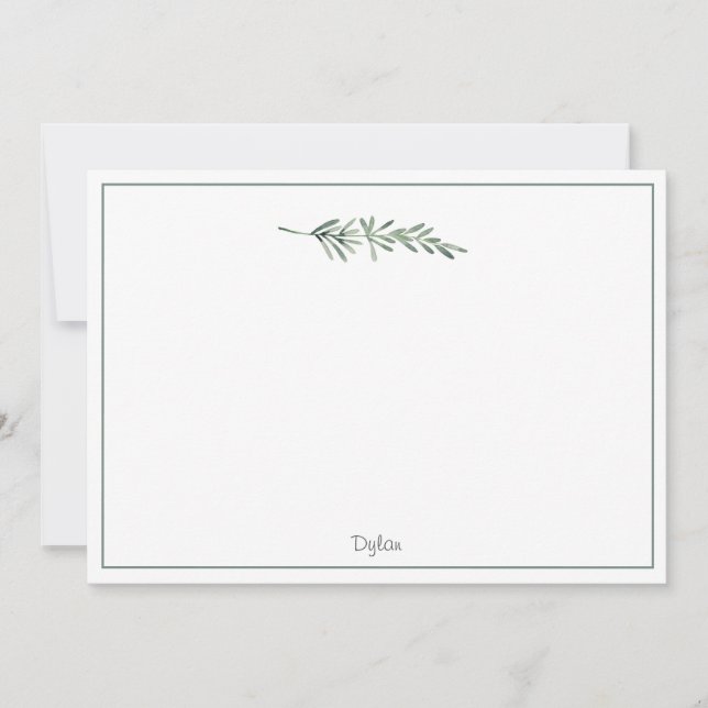 Watercolor Rosemary Mitteilungskarte (Vorderseite)