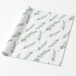 Watercolor Rosemary Muster Wrapping Paper Geschenkpapier
