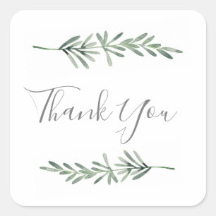 Watercolor Rosemary Quadratischer Aufkleber