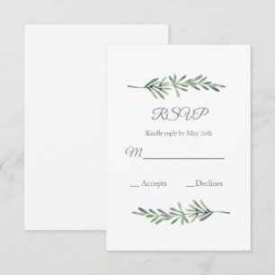Watercolor Rosemary RSVP Karte