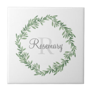 Watercolor Rosemary Wreath Fliese