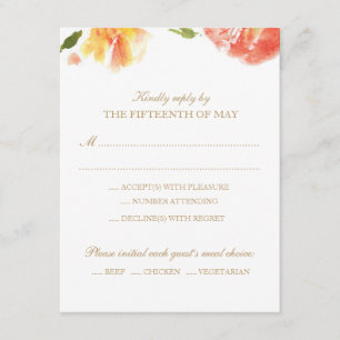Watercolor-Rosen-Antwort-Karte RSVP Karte