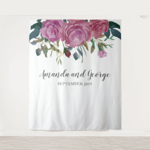 Watercolor-Rosen, die den Hintergrund mit Blumen Wandteppich