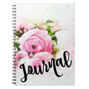 Watercolor-Rosen-Zeitschrift Notizblock
