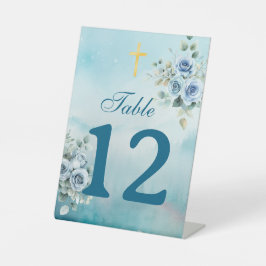 Watercolor Roses Christening Table Sockelschild