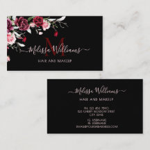 Watercolor Roses Monogram Black