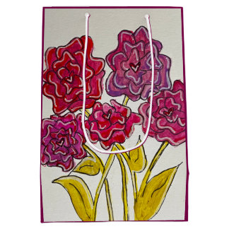 Watercolor Roses of the Heart – Floral Art Design Mittlere Geschenktüte