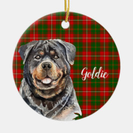Watercolor Rottweiler Hund Personalisiert Keramik Ornament
