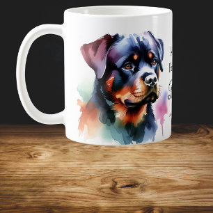 Watercolor Rottweiler Personalisieren Kaffeetasse