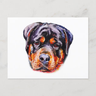 Watercolor Rottweiler Postkarte