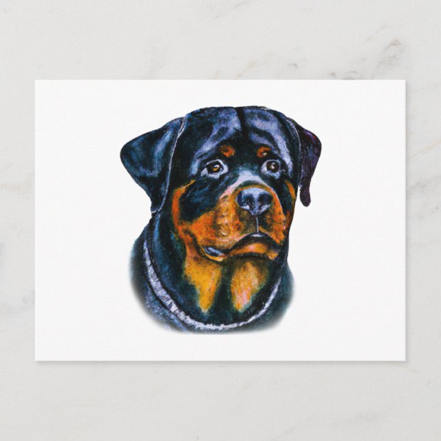Watercolor Rottweiler Postkarte (Vorderseite)