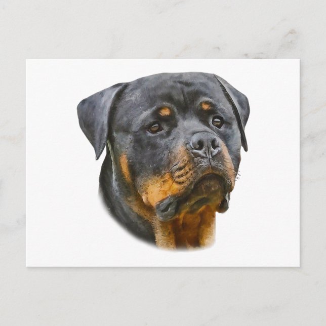 Watercolor Rottweiler Postkarte (Vorderseite)