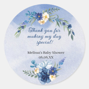 Watercolor Royal Baby Blue Stickers