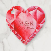 Watercolor Ruby Heart 40. Hochzeitstag