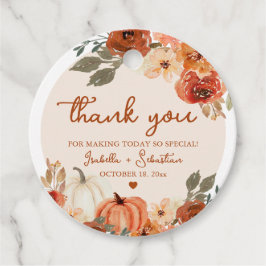 Watercolor Rustic Boho Fall Pumpkin Wedding Geschenkanhänger