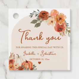 Watercolor Rustic Boho Fall Pumpkin Wedding Geschenkanhänger