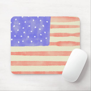 Watercolor rustikale US-Flagge Mousepad