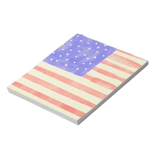 Watercolor rustikale US-Flagge Notizblock (Rotiert)