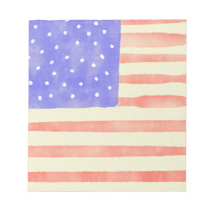 Watercolor rustikale US-Flagge Notizblock