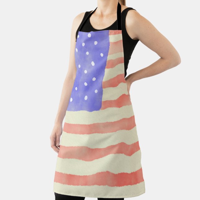 Watercolor rustikale US-Flagge Schürze (InSitu)