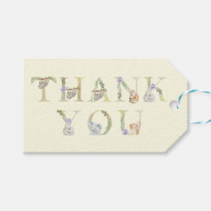 Watercolor Safari Animals Baby Dusche Vielen Dank Geschenkanhänger