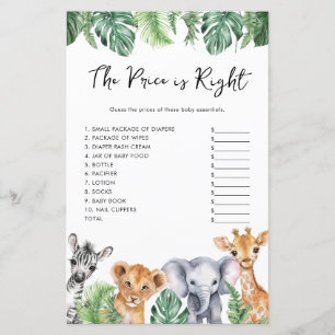 Watercolor Safari Baby Dusche Der Preis ist richti