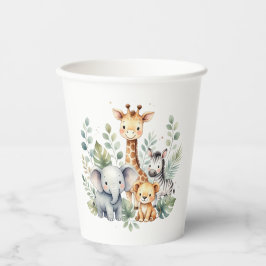 Watercolor Safari Baby Shower Paper Cups Pappbecher