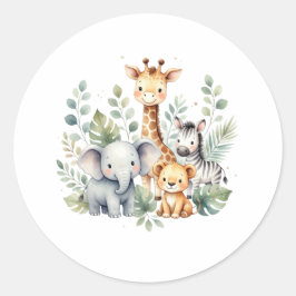 Watercolor Safari Baby Shower Stickers