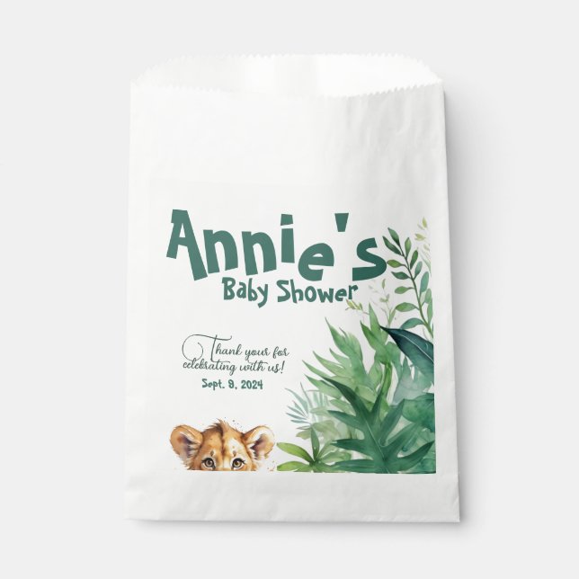 Watercolor Safari Babydusche Geschenktütchen (Vorderseite)