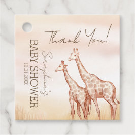 Watercolor Safari Giraffe Kinderdusche Danke Geschenkanhänger