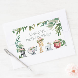 Watercolor Safari Jungle Babydusche Aufkleber