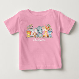 Watercolor Safari Jungle Niedlich Baby Animals Pin T-shirt