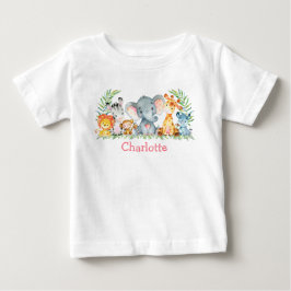 Watercolor Safari Jungle Niedlich Baby Animes T-shirt
