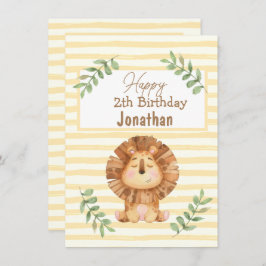 Watercolor Safari-Löwe Wildlife-Junge Geburtstagsk