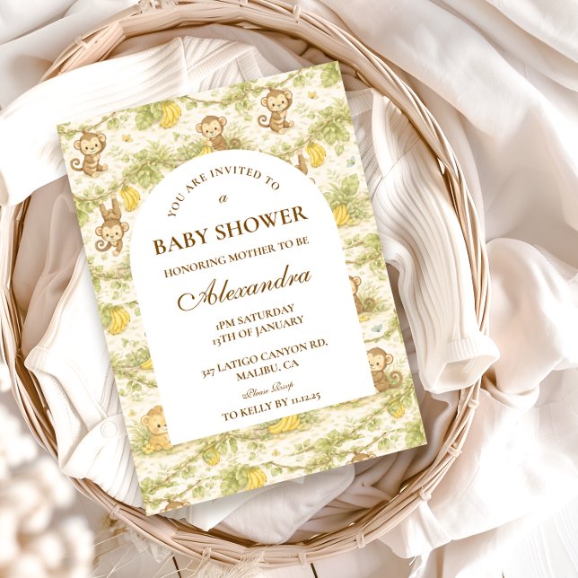 Watercolor-Safari-Tiere Baby Shower Einladung (Von Creator hochgeladen)