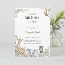 Watercolor-Safari-Tiere & Grünzeug-Baby-Party